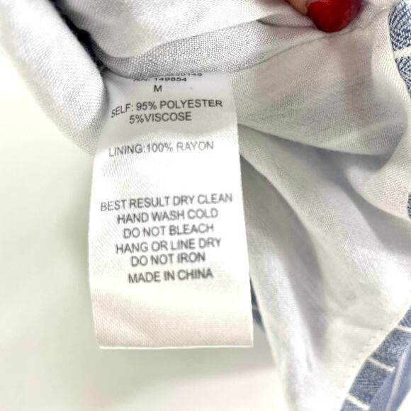 SAGE THE LABEL Blue White Striped Strapless Crop Top - Picture 5 of 9